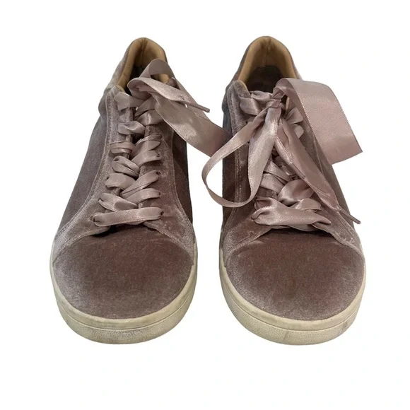 SAM EDELMAN Marlow Blush Velvet Sneakers Tie Shoes 8.5 - Picture 6 of 7